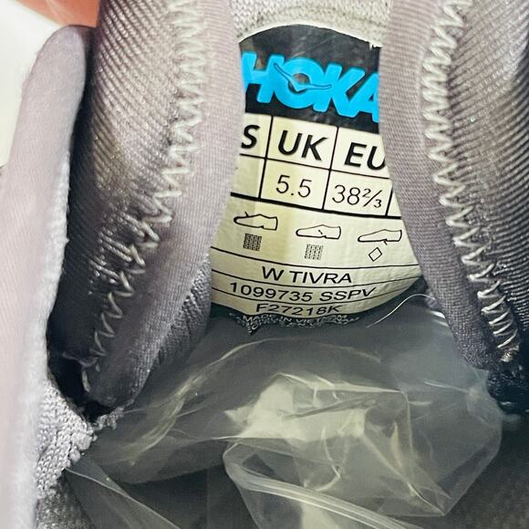 Hoka One One Shoes Womens Size 7 Gray Tivra Running Gym Sneakers Trainer - Picture 10 of 11
